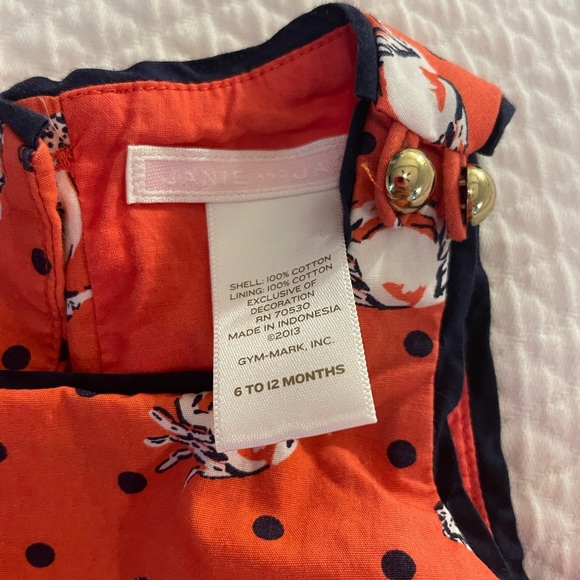 Janie & Jack crab print dress size 6-12mo - Picture 2 of 2
